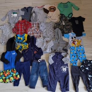 Lot of 24 piece baby boys clothes size 12 months